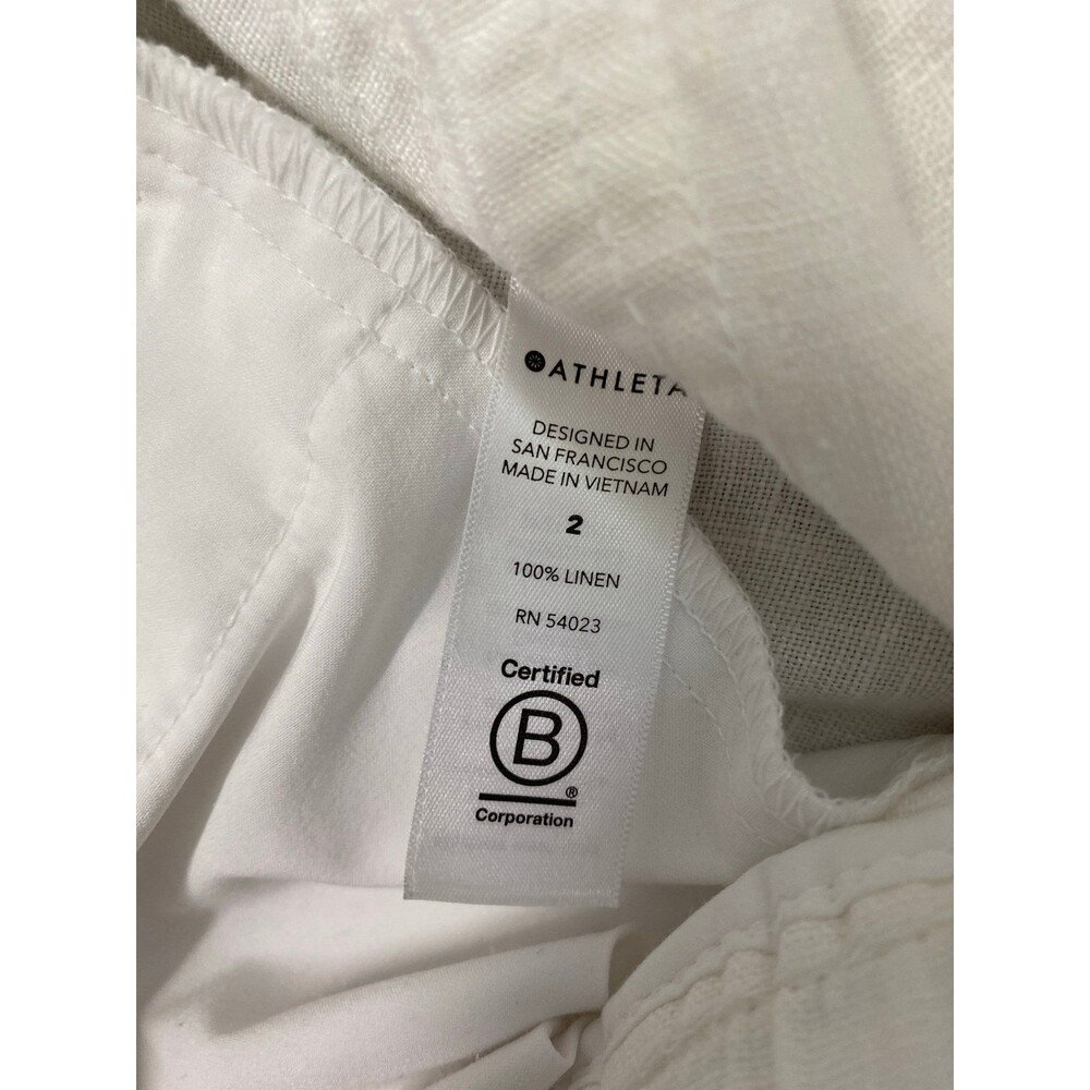 ATHLETA Cabo 100% Linen Joggers Calla White Size 2 NWOT - Picture 11 of 11
